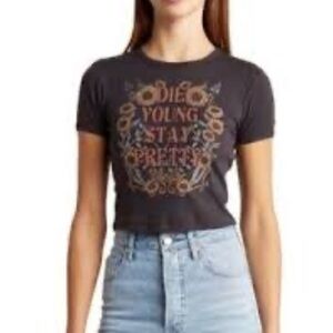 The Vinyl Icons | BLONDIE Gray Women's Crop Top, Size M